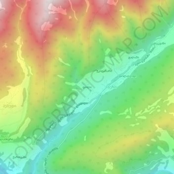 Topografinen kartta Doli, korkeus, helpotus