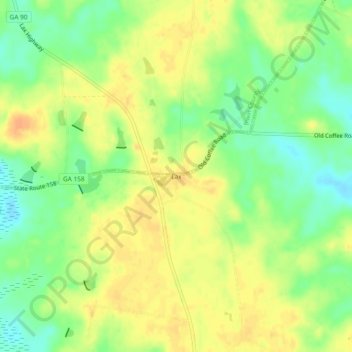 Topografinen kartta Lax, korkeus, helpotus