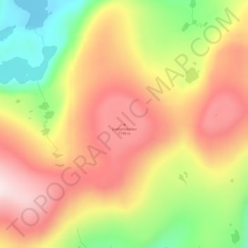 Topografinen kartta Snøfjellskollan, korkeus, helpotus