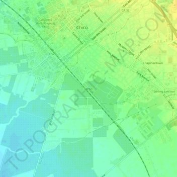 Topografinen kartta Barber, korkeus, helpotus