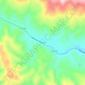 Topografinen kartta Yorkville, korkeus, helpotus