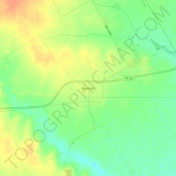 Topografinen kartta Brandon, korkeus, helpotus