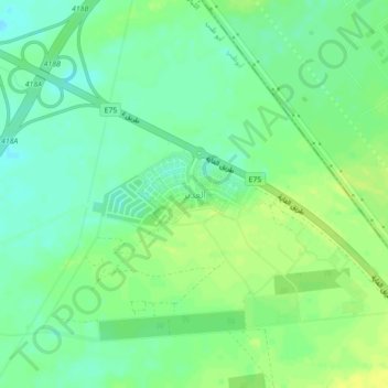 Topografinen kartta Al Ghadeer, korkeus, helpotus