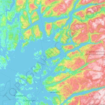 Topografinen kartta Ombo, korkeus, helpotus