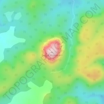 Topografinen kartta Bulga Mountain, korkeus, helpotus