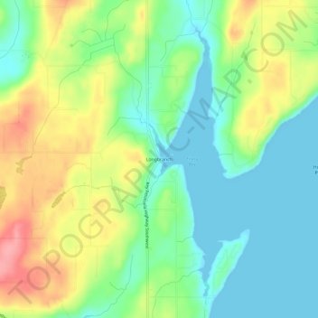Topografinen kartta Longbranch, korkeus, helpotus