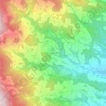 Topografinen kartta Pongratzen, korkeus, helpotus