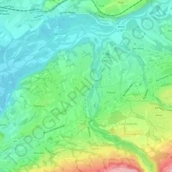 Topografinen kartta Farra, korkeus, helpotus