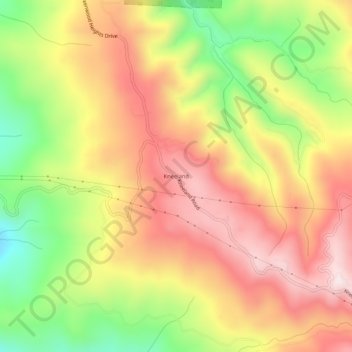 Topografinen kartta Kneeland, korkeus, helpotus