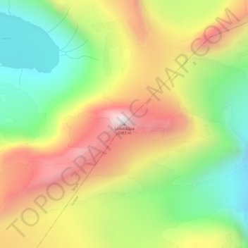 Topografinen kartta Lodalskåpa, korkeus, helpotus