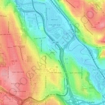 Topografinen kartta Foster, korkeus, helpotus