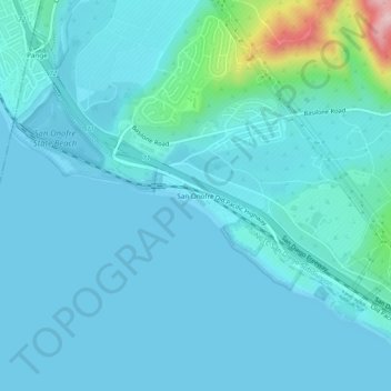 Topografinen kartta San Onofre, korkeus, helpotus