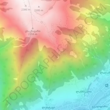 Topografinen kartta Very steep, dangerous route, korkeus, helpotus