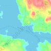 Topografinen kartta Orcas, korkeus, helpotus