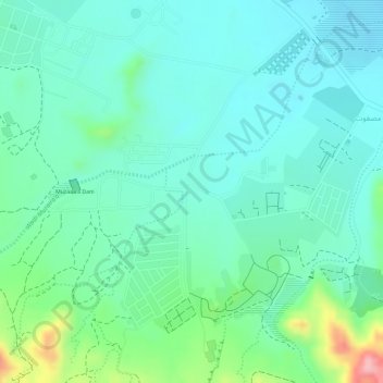 Topografinen kartta Gulfa, korkeus, helpotus