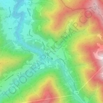 Topografinen kartta Großsölk, korkeus, helpotus