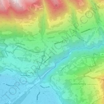 Topografinen kartta Meiern, korkeus, helpotus