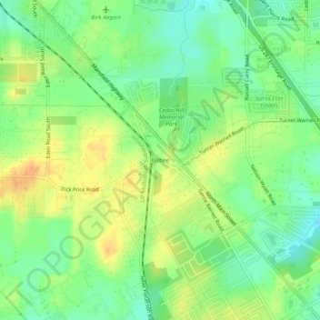 Topografinen kartta Bisbee, korkeus, helpotus