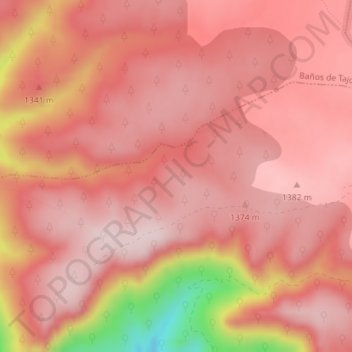 Topografinen kartta La Reserva, korkeus, helpotus