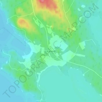 Topografinen kartta Kiesimä, korkeus, helpotus