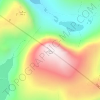 Topografinen kartta Rangåhøgda, korkeus, helpotus