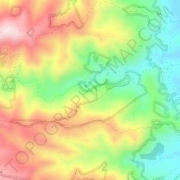 Topografinen kartta Fuente Umbria, korkeus, helpotus