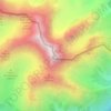 Topografinen kartta Croda Rossa d'Ampezzo, korkeus, helpotus