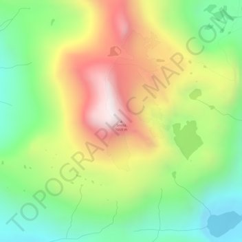 Topografinen kartta Snota, korkeus, helpotus