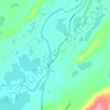 Topografinen kartta Kaamanen, korkeus, helpotus