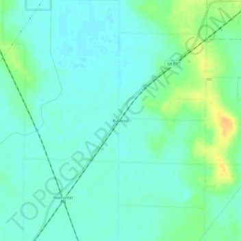 Topografinen kartta Bushrod, korkeus, helpotus