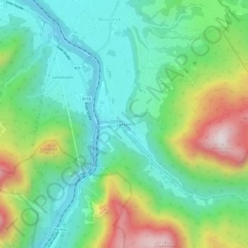 Topografinen kartta Lainbach, korkeus, helpotus