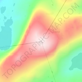 Topografinen kartta Storhøa, korkeus, helpotus