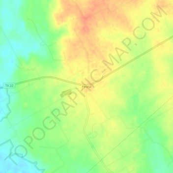 Topografinen kartta Peoria, korkeus, helpotus