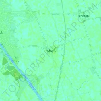 Topografinen kartta Fishtoft, korkeus, helpotus