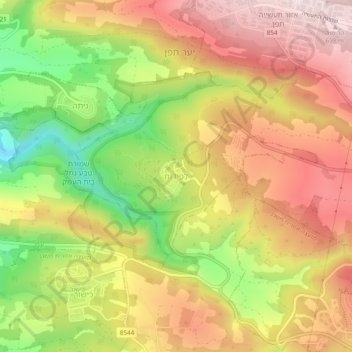 Topografinen kartta Lappidot, korkeus, helpotus