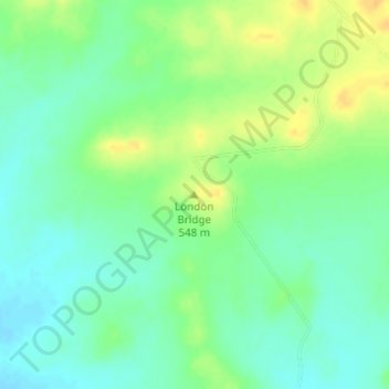 Topografinen kartta London Bridge, korkeus, helpotus