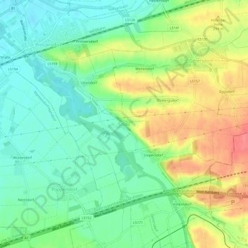 Topografinen kartta Salau, korkeus, helpotus