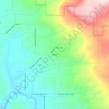 Topografinen kartta Alpine, korkeus, helpotus