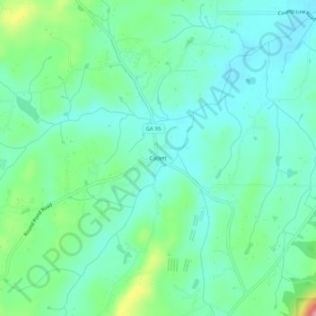 Topografinen kartta Catlett, korkeus, helpotus