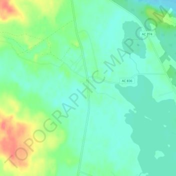 Topografinen kartta Långviken, korkeus, helpotus