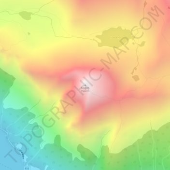 Topografinen kartta Slogen, korkeus, helpotus