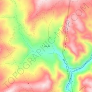Topografinen kartta El Robledal, korkeus, helpotus