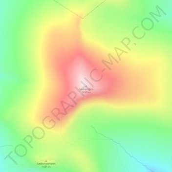 Topografinen kartta Saukampen, korkeus, helpotus