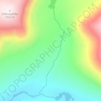 Topografinen kartta Viterskalet, korkeus, helpotus
