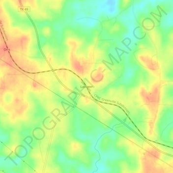 Topografinen kartta Lassater, korkeus, helpotus