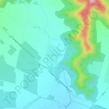 Topografinen kartta Tkhilistskaro, korkeus, helpotus