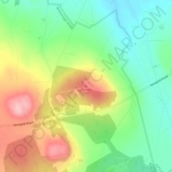 Topografinen kartta Sconce Hill, korkeus, helpotus