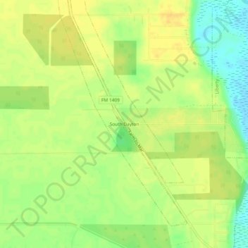 Topografinen kartta South Dayton, korkeus, helpotus