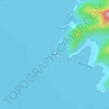 Topografinen kartta Taurere, korkeus, helpotus