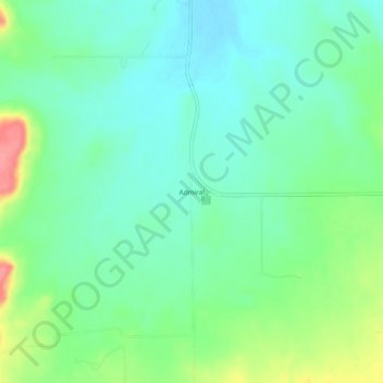 Topografinen kartta Admiral, korkeus, helpotus